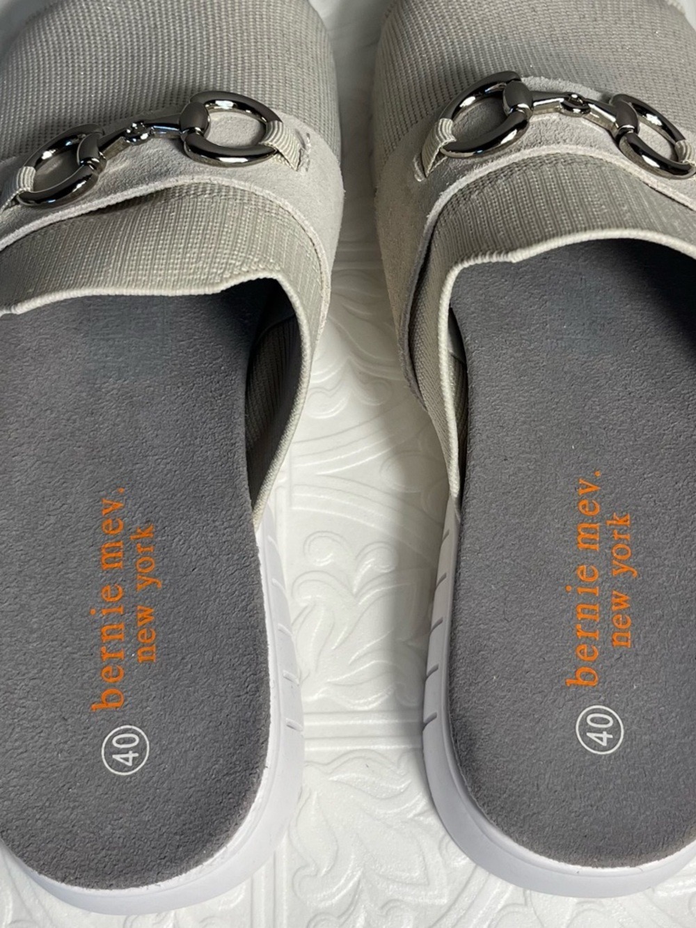 Bernie Mev Monaco Womens Sporty Slide Sandals Open Toe Casual Nude Silver 9 9.5 - Picture 7 of 10
